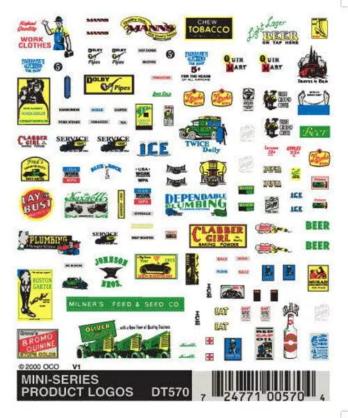 Woodland Scenics DT570 Product Logos Mini Train Decal Sheet