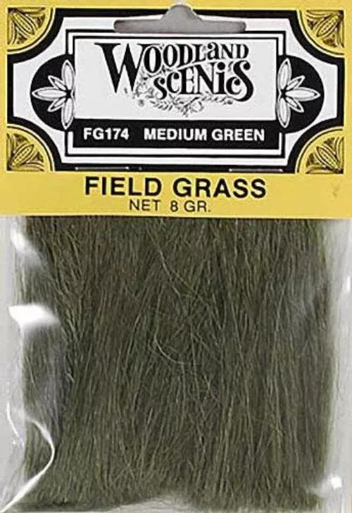 Woodland Scenics FG174 Field Grass Medium Green .28 ozs Bag Train Scenery