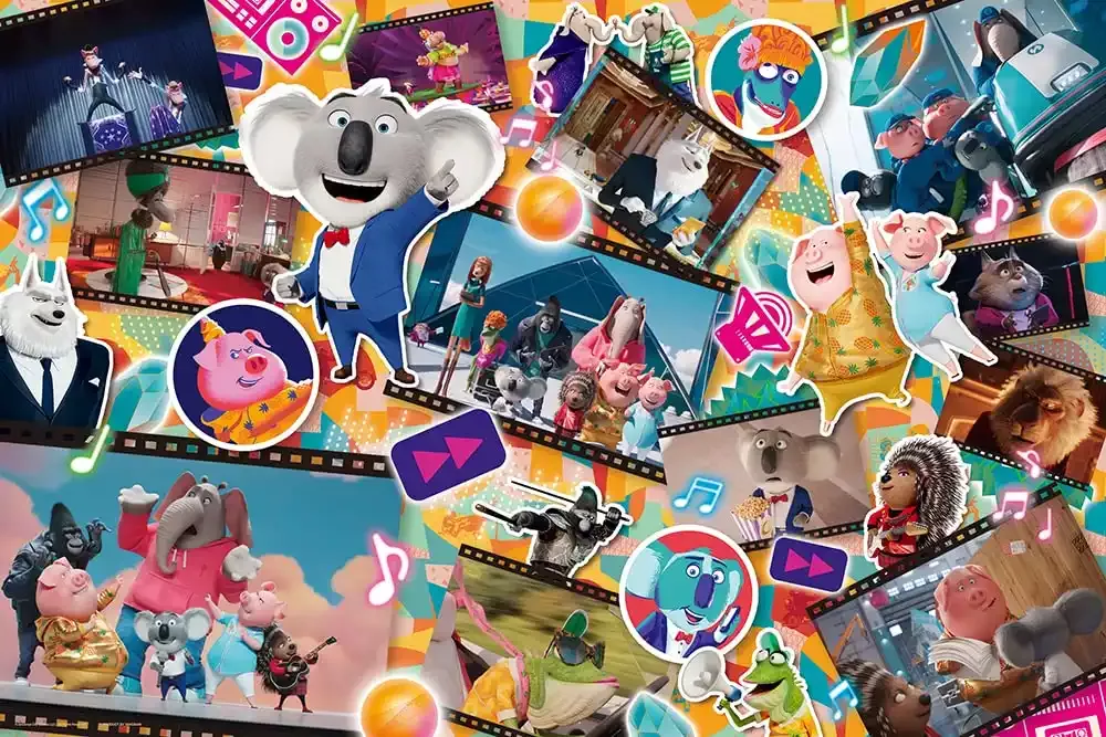 YANOMAN - 10-1414 Jigsaw Puzzle Sing 2 Scenes And Character Cutouts - 1000 Pieces