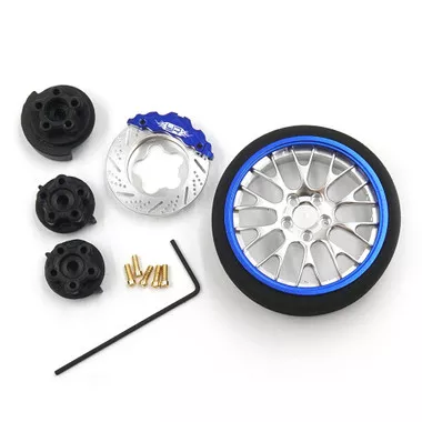 Yeah Racing YA-0625DB Aluminum Transmitter Steering Wheel Set Blue Type A