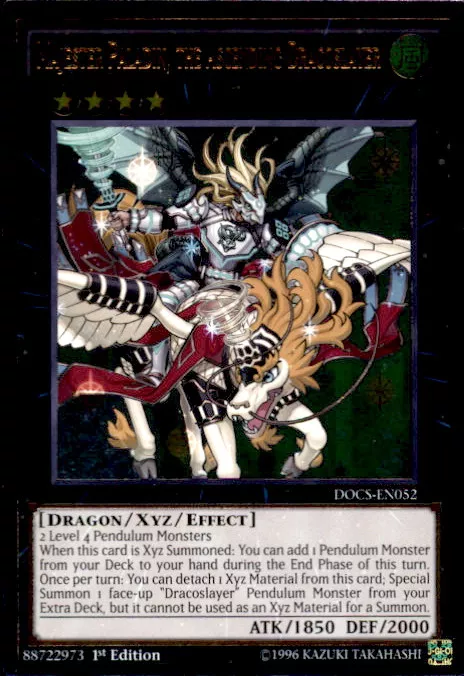 YuGiOh Dimension of Chaos Ultimate Rare Majester Paladin, the Ascending Dracoslayer DOCS-EN052