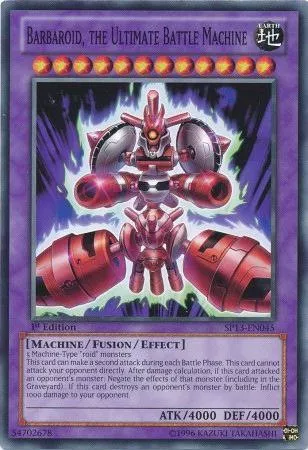 YuGiOh Star Pack 2013 Starfoil Rare Barbaroid, the Ultimate Battle Machine SP13-EN045