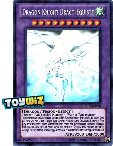 YuGiOh YuGiOh 5D's Duelist Revolution Ghost Rare Dragon Knight Draco-Equiste DREV-EN038